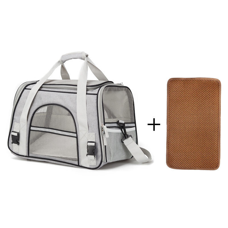 KFX-1023037 Portable Foldable Dog and Cat Backpack with Large Capacity and Optional Blanket or Mat
