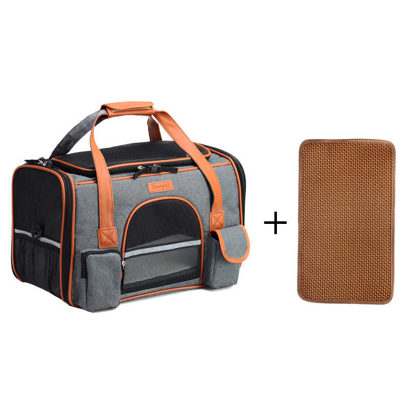 KFX-1023037 Portable Foldable Dog and Cat Backpack with Large Capacity and Optional Blanket or Mat