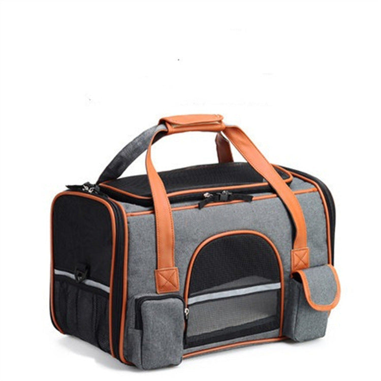 KFX-1023037 Portable Foldable Dog and Cat Backpack with Large Capacity and Optional Blanket or Mat