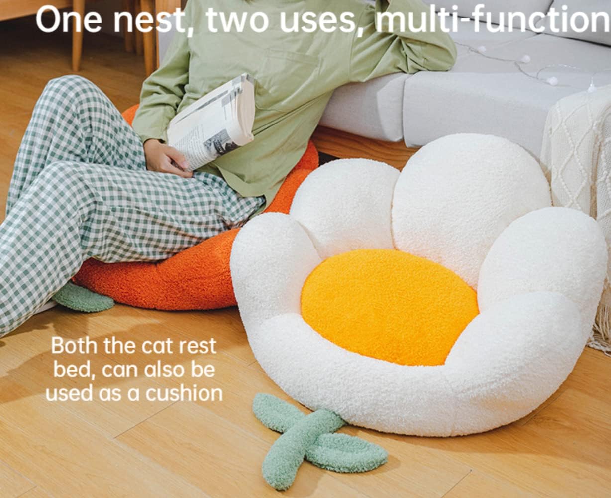 KFX-1024061 Flower-Shaped Soft Cat and Dog Nest Bed, Non-Slip Comfortable Cushion for Small Pets