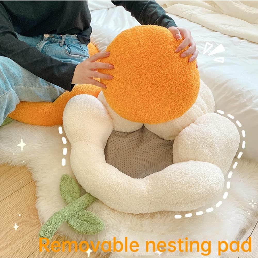 KFX-1024061 Flower-Shaped Soft Cat and Dog Nest Bed, Non-Slip Comfortable Cushion for Small Pets