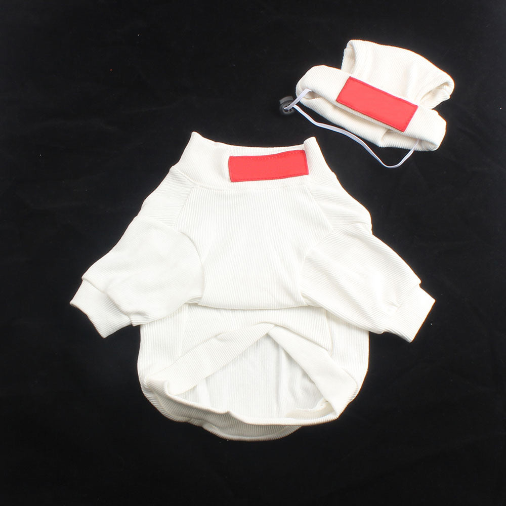 KFX-1024957 Casual Cotton Pet Shirt for Small and Medium Dogs in Black, White, Orange, Light Blue - Autumn/Winter Wear