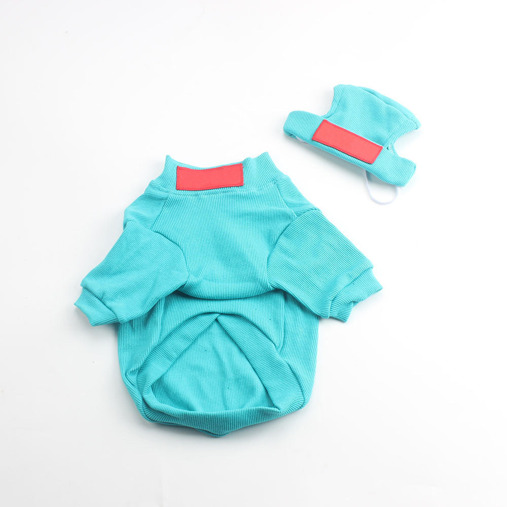 KFX-1024957 Casual Cotton Pet Shirt for Small and Medium Dogs in Black, White, Orange, Light Blue - Autumn/Winter Wear