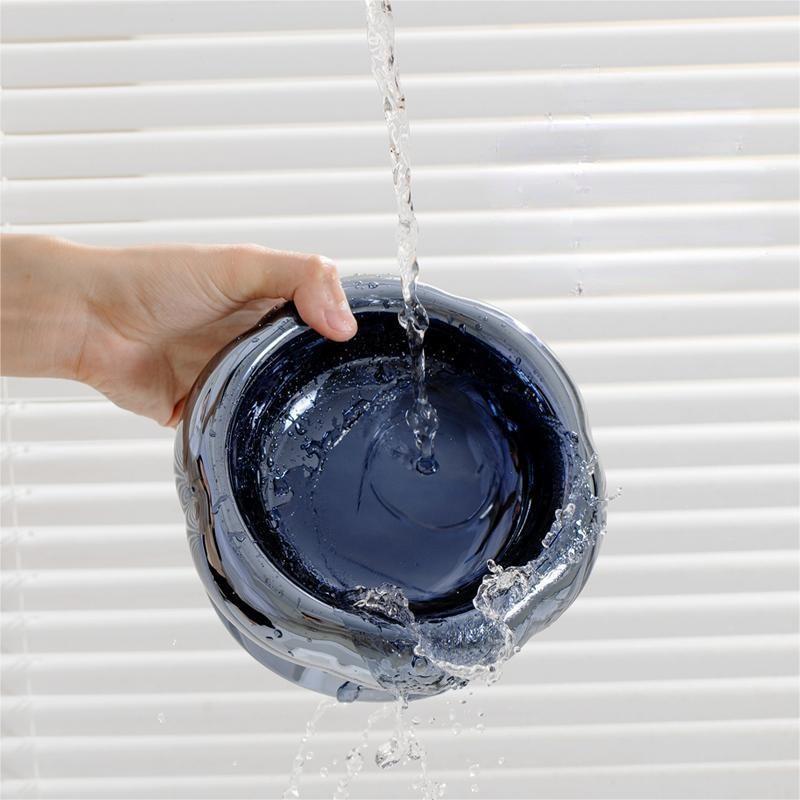KFX-1026749 Tip-Proof Electroplated Ceramic Cat Bowl for Stable Feeding