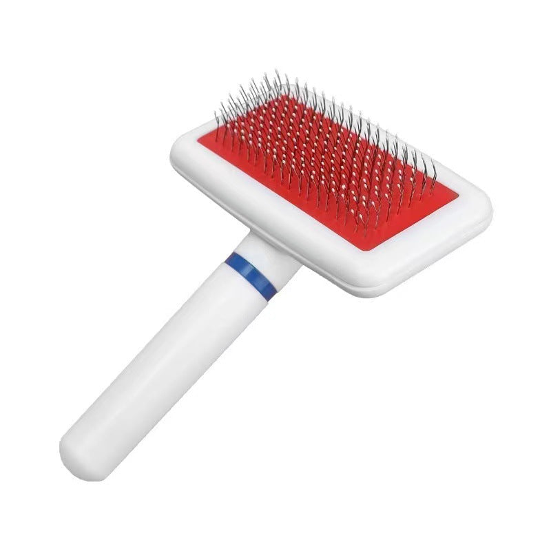 KFX-1028157 Pet Comb for Easy Hair Removal - Stainless Steel and ABS Design, Available in Sky Blue, Princess Powder, Gray, and White