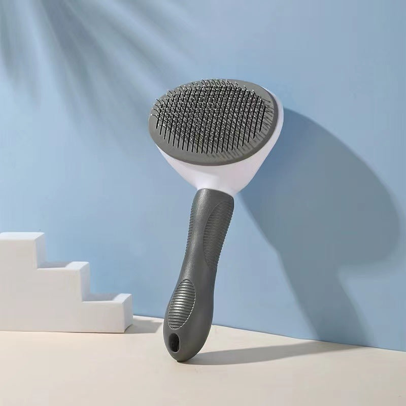 KFX-1028157 Pet Comb for Easy Hair Removal - Stainless Steel and ABS Design, Available in Sky Blue, Princess Powder, Gray, and White
