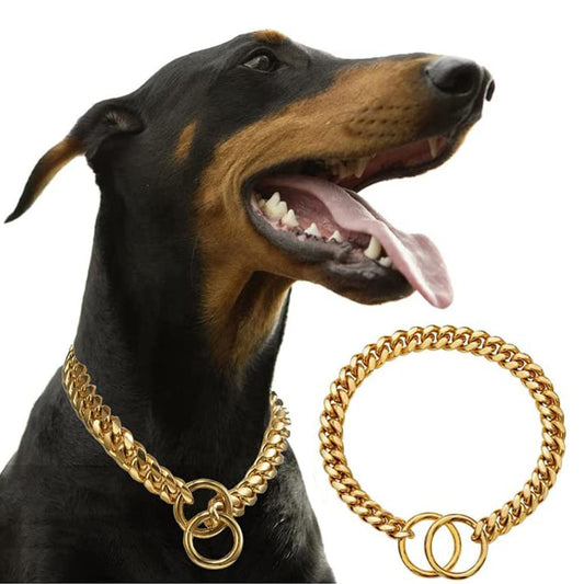KFX-1028541 Stainless Steel Double Ring Dog Chain for All Seasons - Titanium Steel, Various Sizes Available