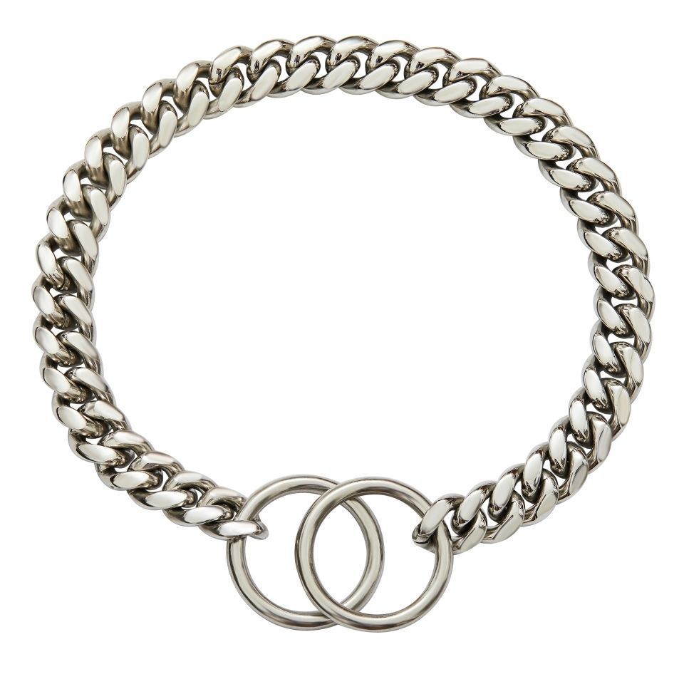 KFX-1028541 Stainless Steel Double Ring Dog Chain for All Seasons - Titanium Steel, Various Sizes Available