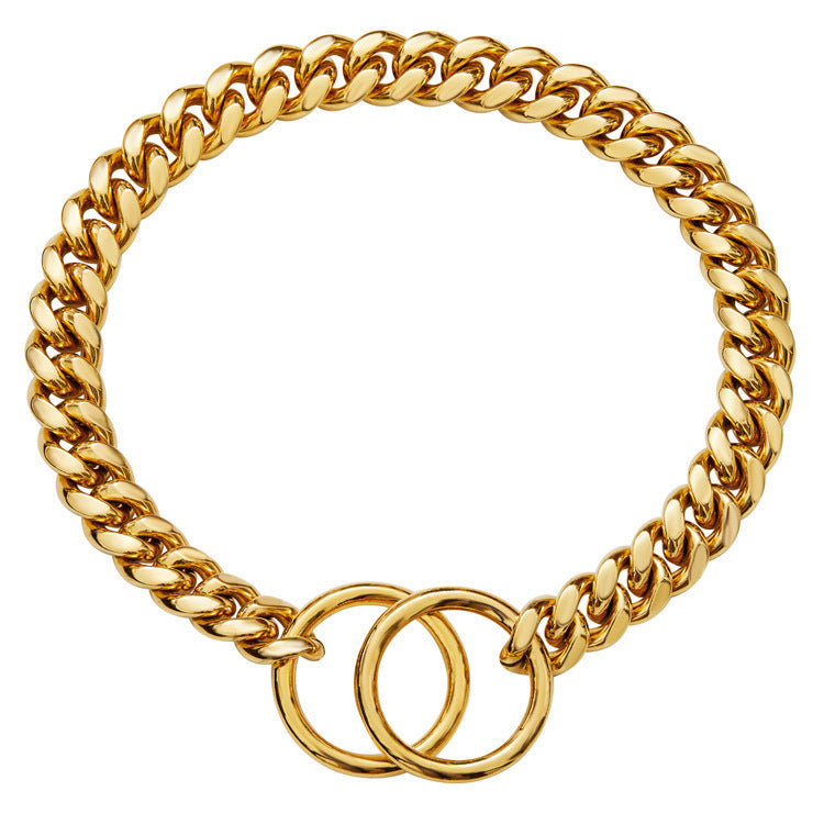 KFX-1028541 Stainless Steel Double Ring Dog Chain for All Seasons - Titanium Steel, Various Sizes Available