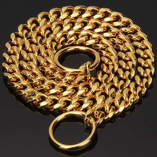 KFX-1028541 Stainless Steel Double Ring Dog Chain for All Seasons - Titanium Steel, Various Sizes Available
