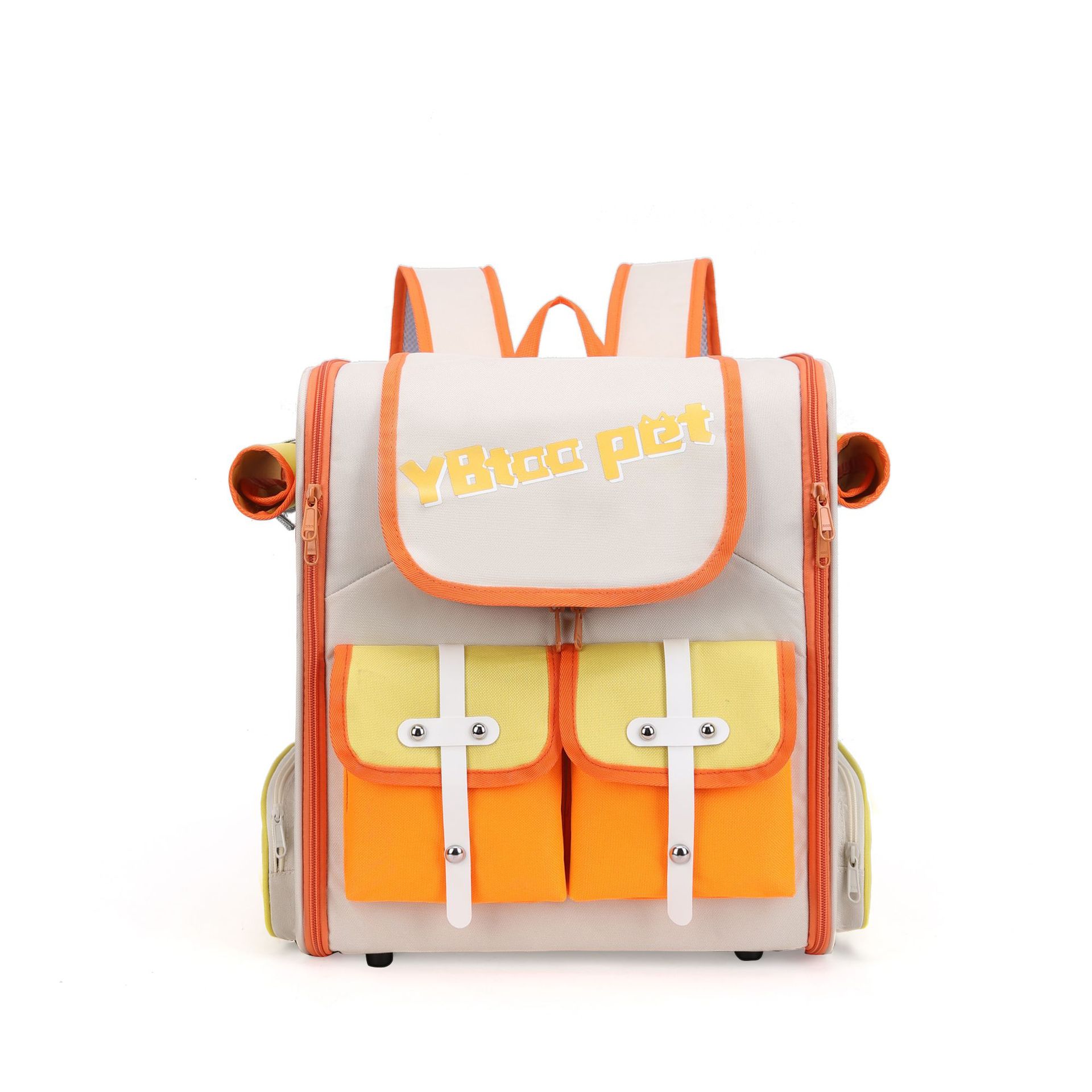 KFX-1028797 Portable Striped Pet Backpack - Breathable Oxford Design for Pets Up to 7.5 kg