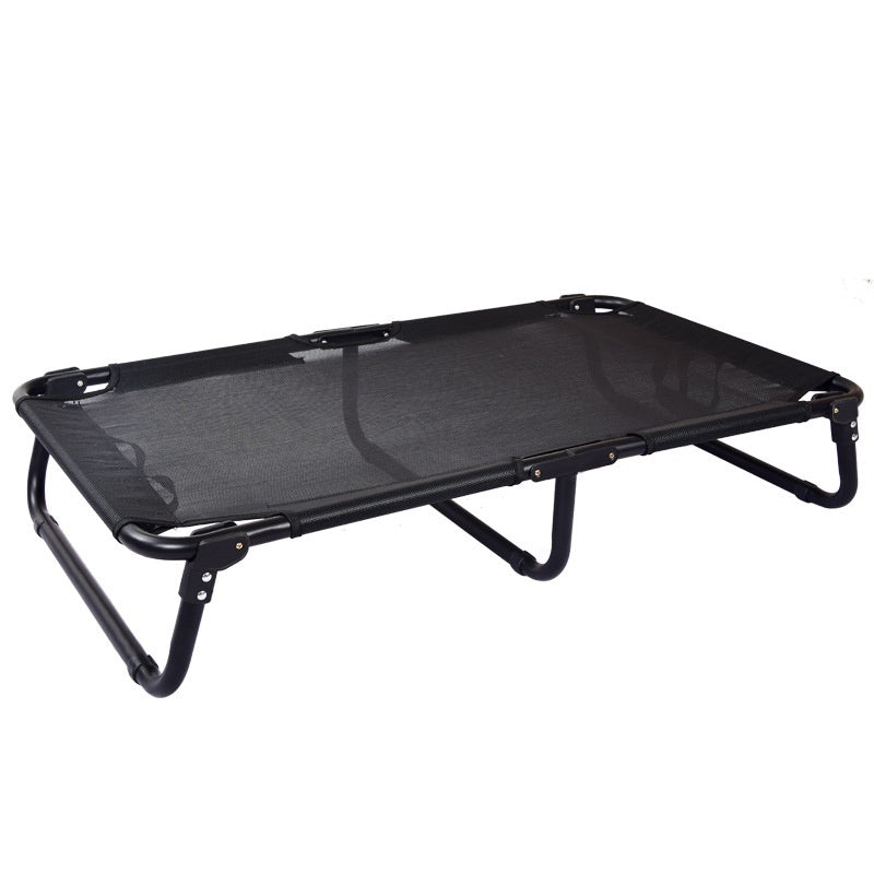 KFX-1030973 Portable Dog Iron Frame Mesh Camp Bed with Mattress - Available in Four Sizes