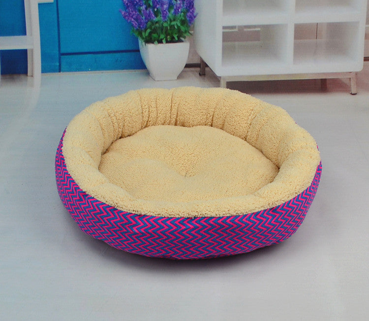 KFX-1032381 Reversible Pet Corrugated Seat Cushion - Canvas Cat and Dog Bed in Red, Blue, Gray