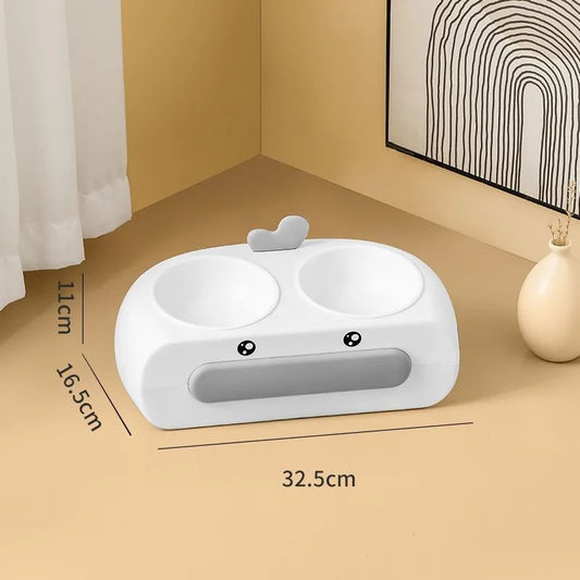 KFX-1032509 Cat Food and Water Bowl with Leak-Proof Design and Integrated Neck Protection – Available in Colorful Options