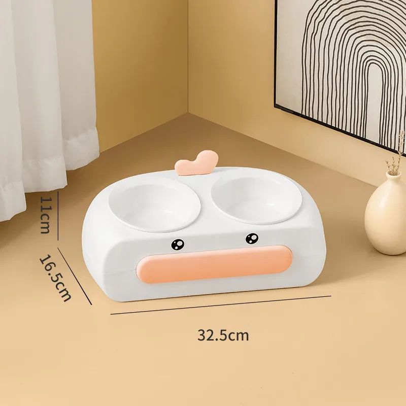KFX-1032509 Cat Food and Water Bowl with Leak-Proof Design and Integrated Neck Protection – Available in Colorful Options