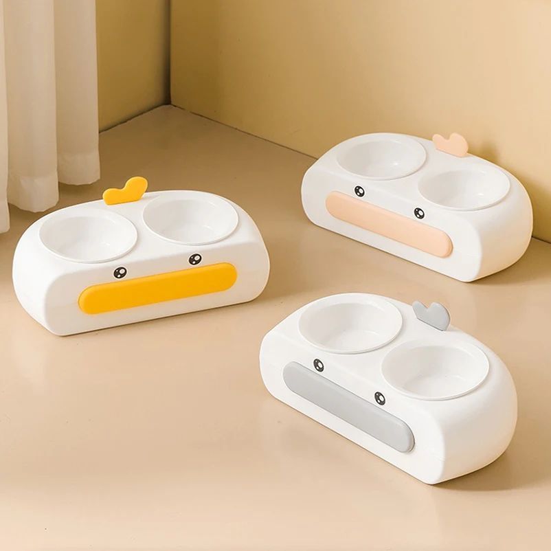 KFX-1032509 Cat Food and Water Bowl with Leak-Proof Design and Integrated Neck Protection – Available in Colorful Options