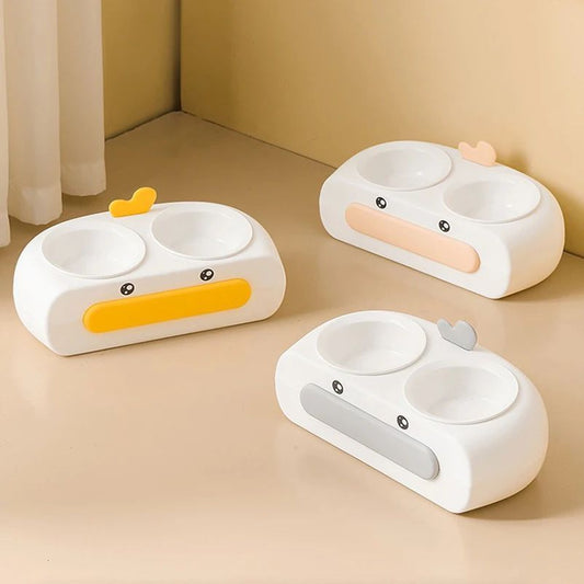 KFX-1032509 Cat Food and Water Bowl with Leak-Proof Design and Integrated Neck Protection – Available in Colorful Options