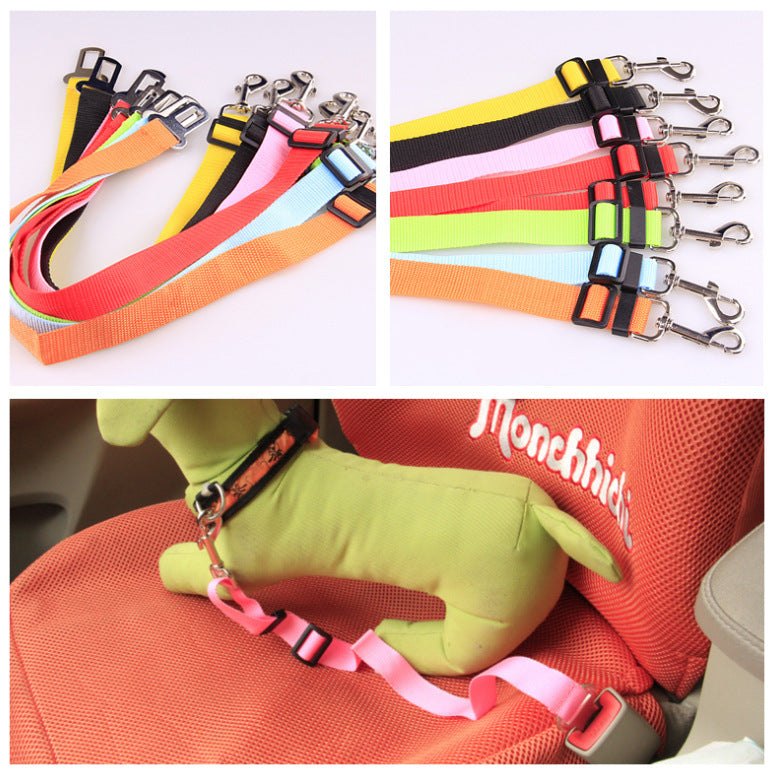 KFX-1034941 Adjustable Dog Seat Belt for Car Safety, Durable Nylon Harness Restraint for Pets 5-20kg