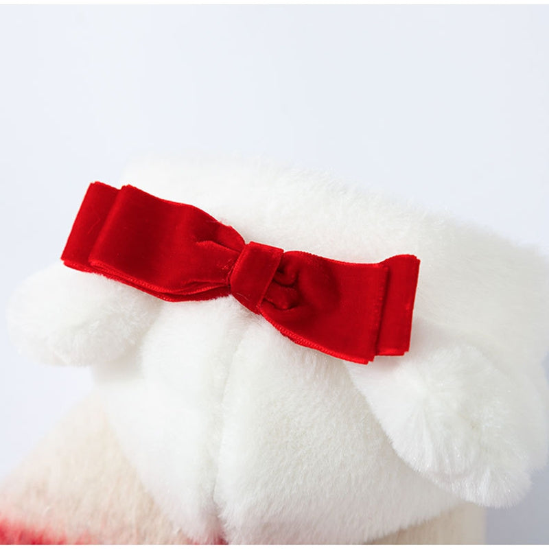 KFX-1036861 Festive Red & White Plaid Pet Dress and Hoodie Set for Small Dogs and Cats