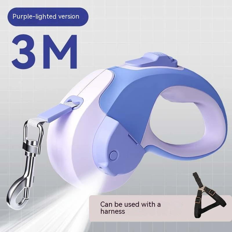 KFX-1037885 Retractable Pet Leash with Light - 3M & 5M ABS Nylon Rope for Outings