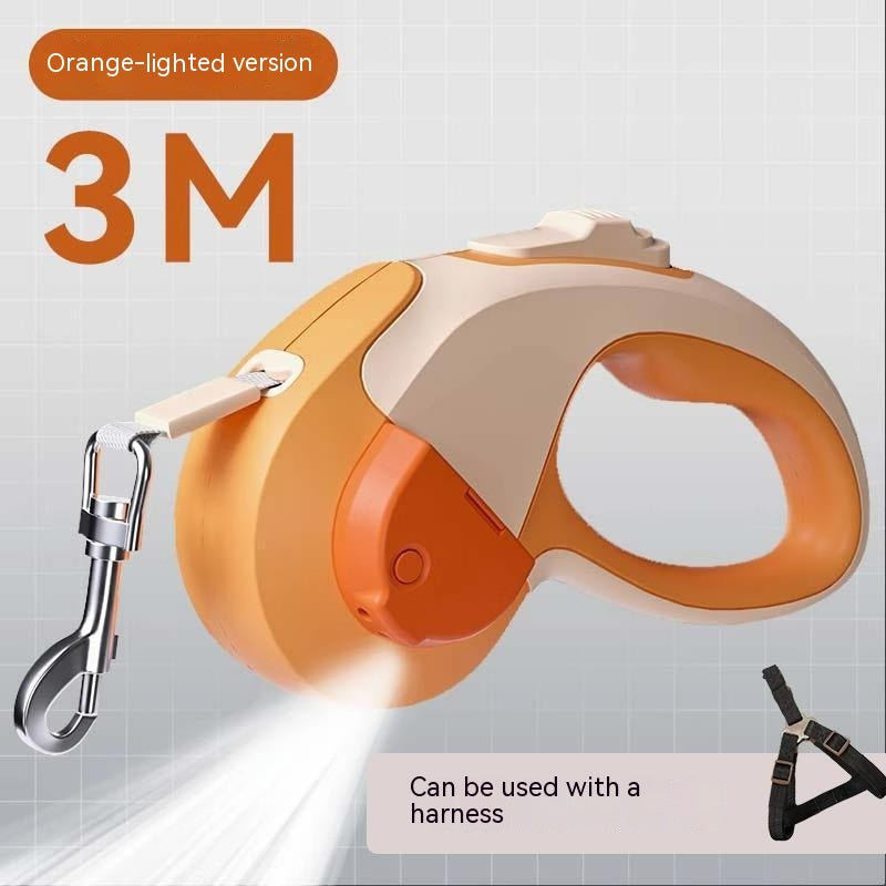 KFX-1037885 Retractable Pet Leash with Light - 3M & 5M ABS Nylon Rope for Outings
