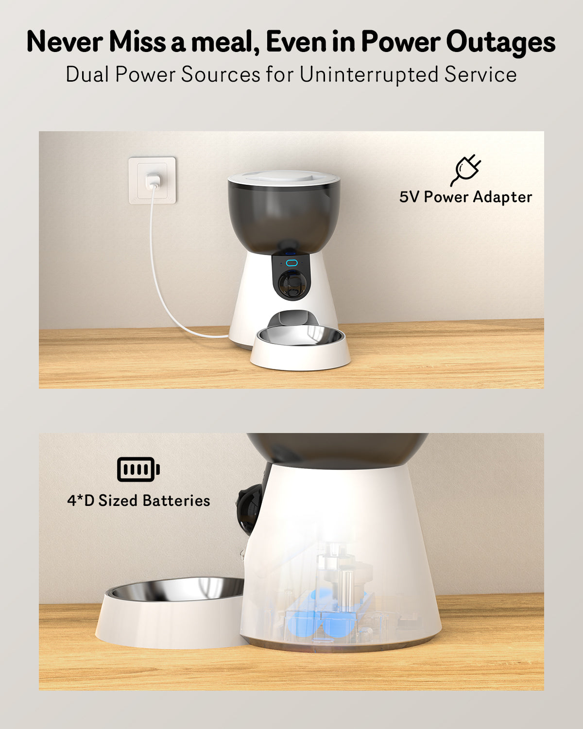 KFX-1039549 Automatic Cat Feeder with HD Camera, Night Vision, 5G WiFi, 2-Way Audio & Smart Alerts - 4L Capacity