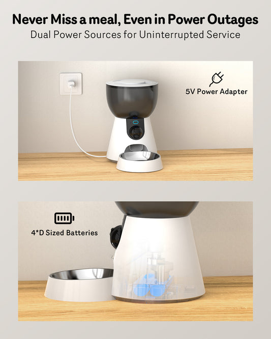 KFX-1039549 Automatic Cat Feeder with HD Camera, Night Vision, 5G WiFi, 2-Way Audio & Smart Alerts - 4L Capacity