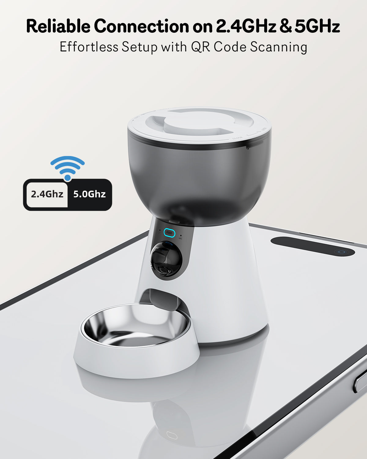 KFX-1039549 Automatic Cat Feeder with HD Camera, Night Vision, 5G WiFi, 2-Way Audio & Smart Alerts - 4L Capacity