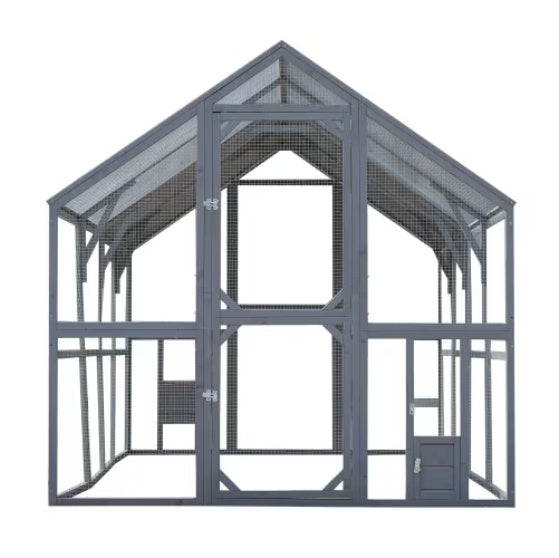 KFX-1041725 Large Outdoor Chicken Coop Fence with Waterproof Cover and Spacious Play Area