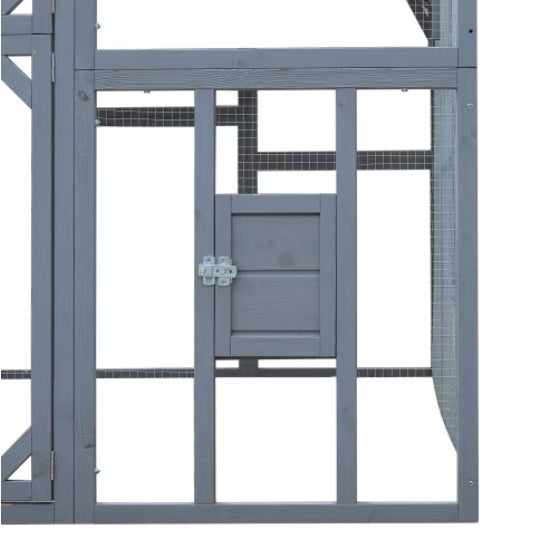 KFX-1041725 Large Outdoor Chicken Coop Fence with Waterproof Cover and Spacious Play Area