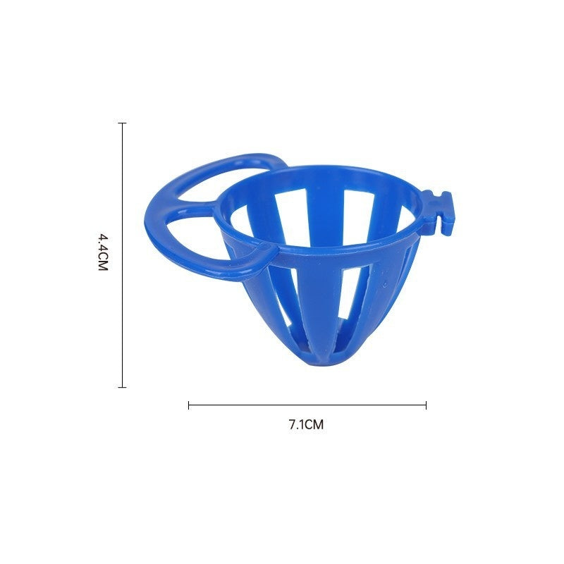 KFX-1041853 Colorful Plastic Bird Feeder - Green Squid Skeleton, Blue Vegetable Basket, Yellow Egg Rack Options