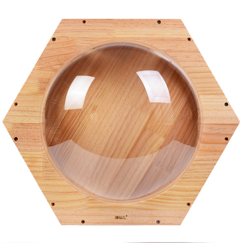 KFX-1042109 Solid Wood Cat Scratching Post with Drilling Hole - Modern Cat Tree Toy