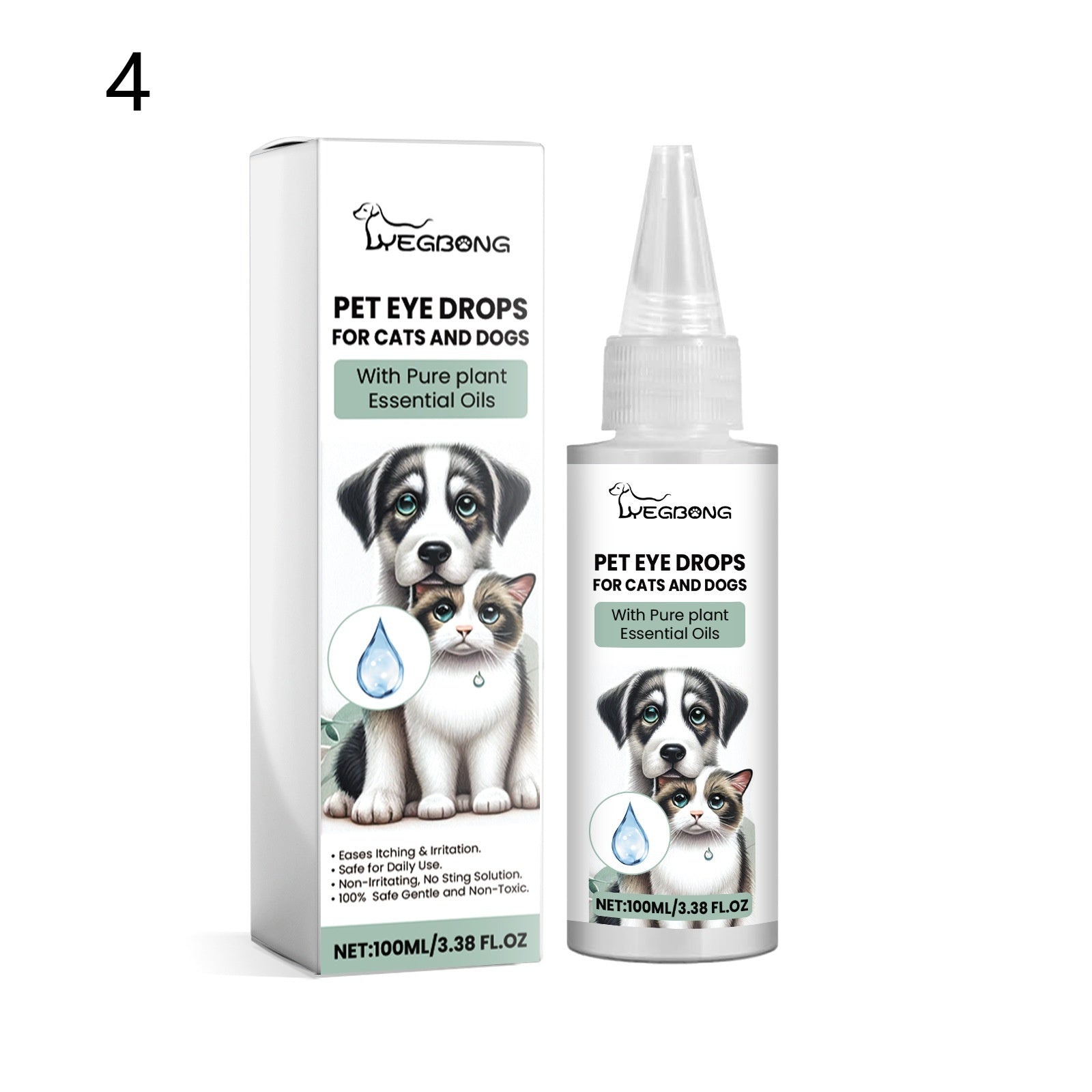 KFX-1043901 Pet Eye Care Drops for Dogs and Cats - 100ml