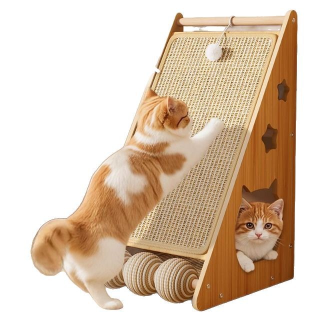 KFX-1044029 Vertical Wear-Resistant Cat Scratch Board with Sisal Hemp Rope