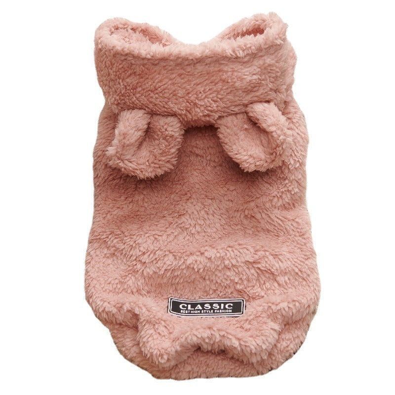 KFX-1044413 Double-Sided Velvet Dog Clothes in Pink, Apricot, and Gray Sizes S-XXL