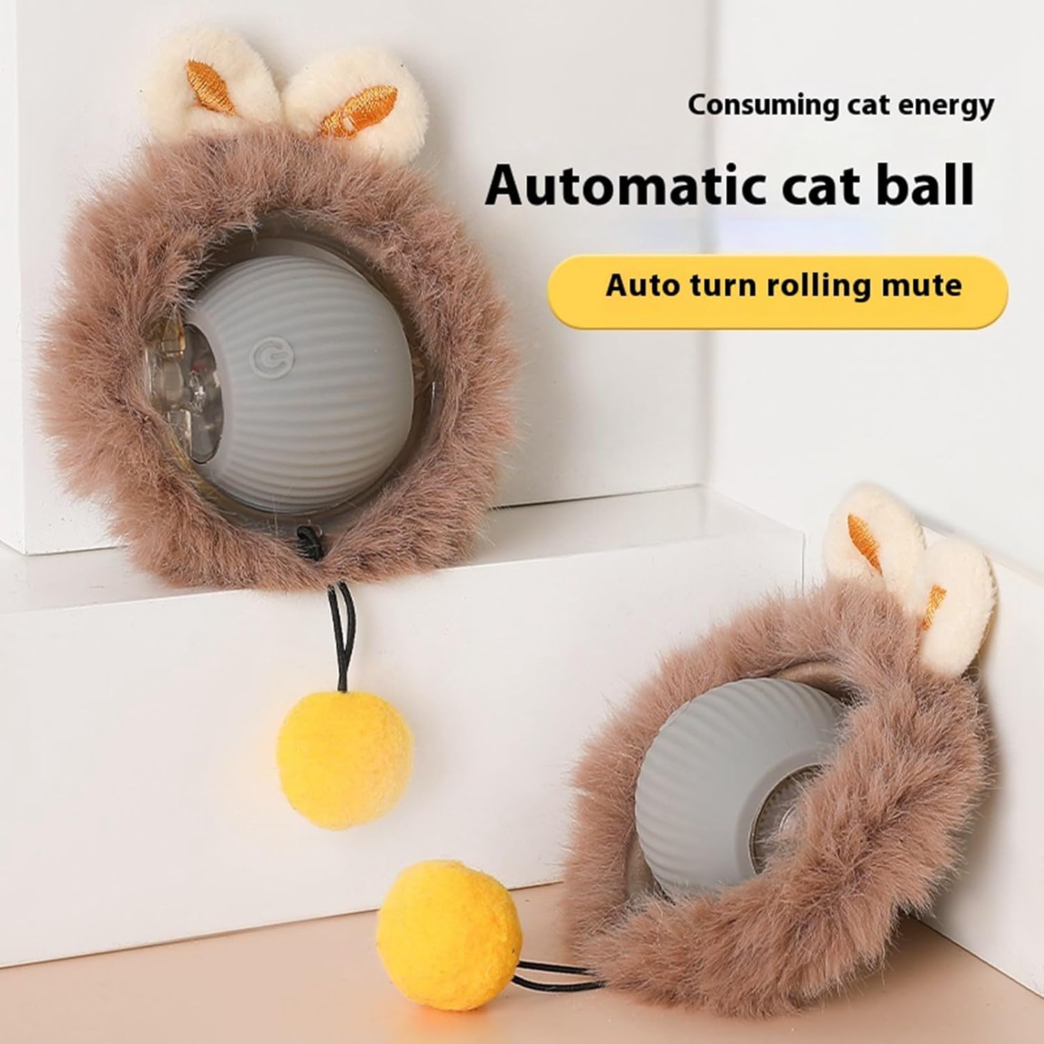 KFX-1045309 Automatic Interactive Rolling Ball Toy for Cats and Dogs, Durable Self-Moving Pet Playball