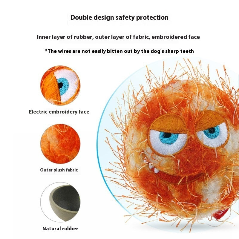KFX-1045437 Durable Rubber Dog Toy Ball in Orange Yellow and Yellow Green