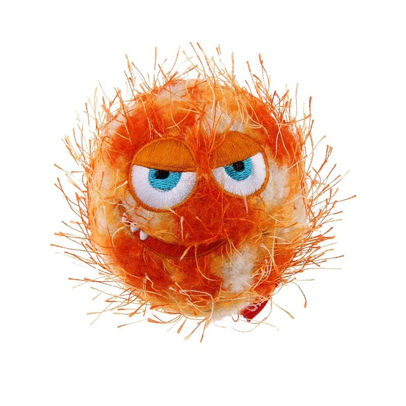 KFX-1045437 Durable Rubber Dog Toy Ball in Orange Yellow and Yellow Green