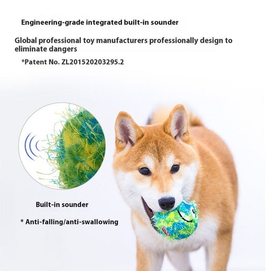 KFX-1045437 Durable Rubber Dog Toy Ball in Orange Yellow and Yellow Green
