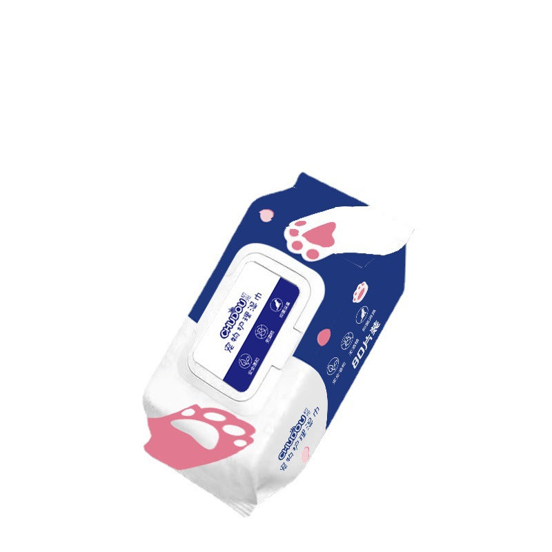 KFX-1045693 80-Drawer Wash-Free Antibacterial Pet Wipes for Cats and Dogs – Ideal for Cleaning, Care, and Deodorization