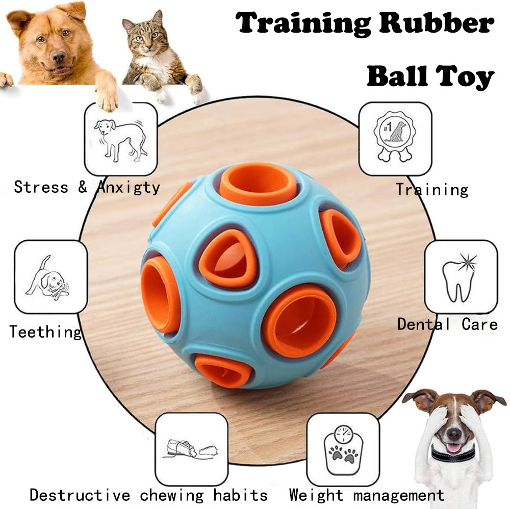 KFX-1046461 Interactive Dog Rubber Balls with Bell Sound - 2-Pack Chew Toys for Small Dogs and Puppies