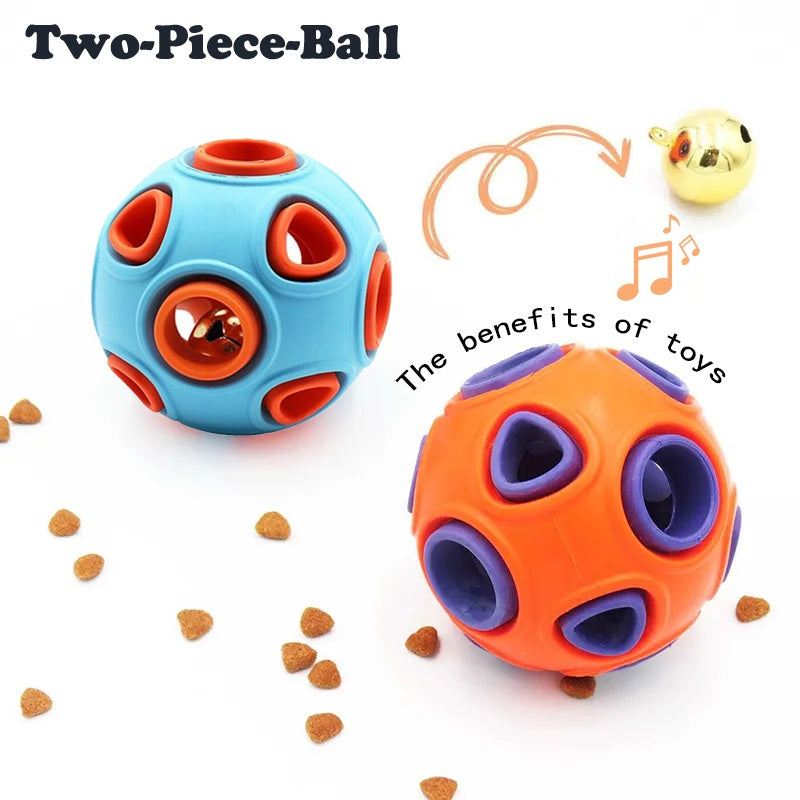 KFX-1046461 Interactive Dog Rubber Balls with Bell Sound - 2-Pack Chew Toys for Small Dogs and Puppies