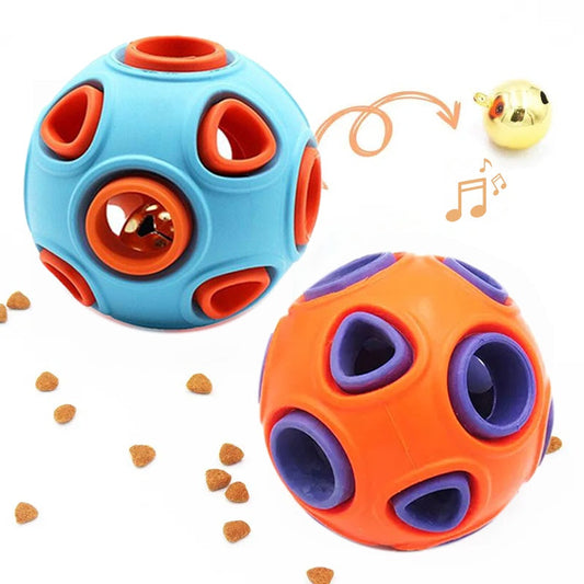 KFX-1046461 Interactive Dog Rubber Balls with Bell Sound - 2-Pack Chew Toys for Small Dogs and Puppies