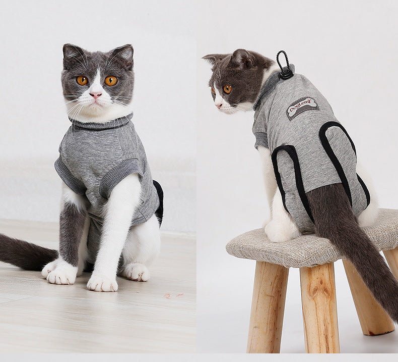 KFX-1047997 Post-Surgery Cat Recovery Suit - Anti-Licking Wound Protection and Comfort for Cats
