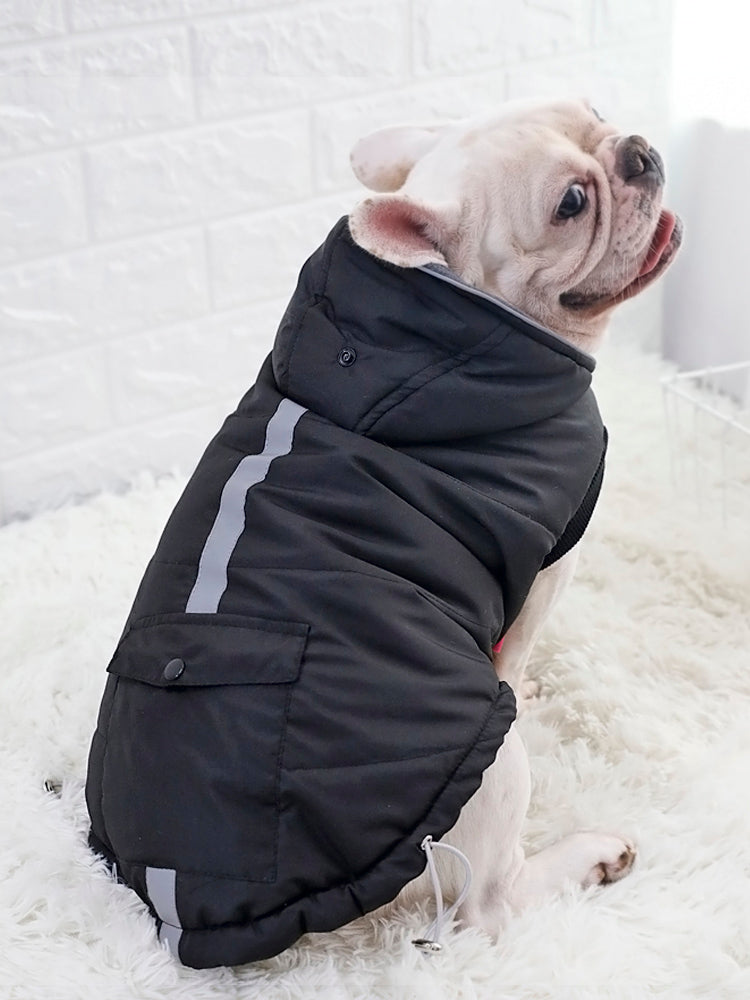 KFX-1048253 Thickened Padded Jacket for Dogs - Casual Black Pet Vest