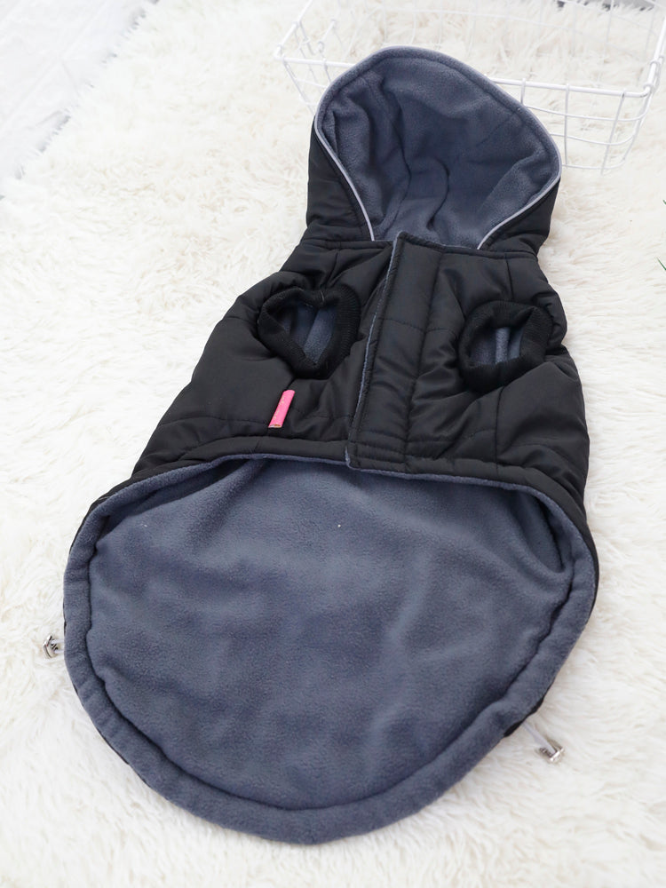 KFX-1048253 Thickened Padded Jacket for Dogs - Casual Black Pet Vest