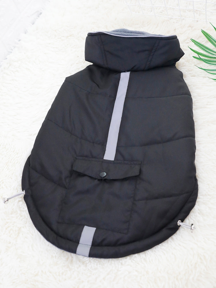 KFX-1048253 Thickened Padded Jacket for Dogs - Casual Black Pet Vest