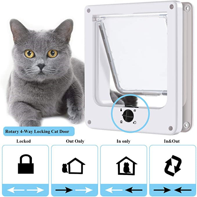 KFX-1049277 Interior Cat and Dog Door with Rotary Lock and Magnetic Closure - Weatherproof, Multiple Sizes Available