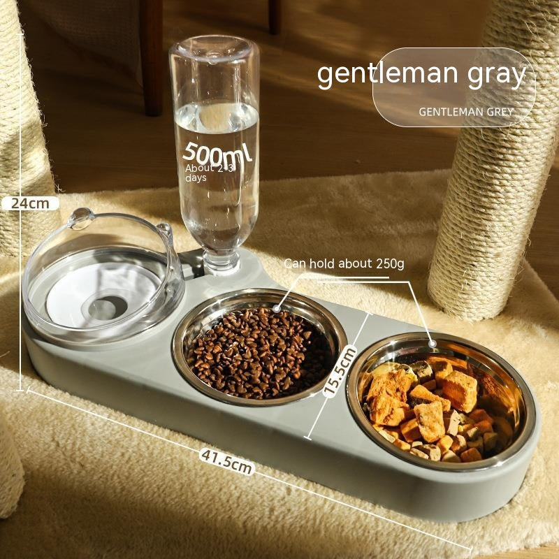 KFX-1049789 Automatic Cat Food and Water Station with Cat Ear Design in Multiple Colors, Ideal for Small to Medium Pets
