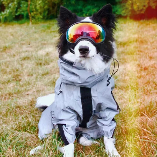 KFX-1051197 Reflective Waterproof Dog Raincoat Poncho - Multiple Sizes Available